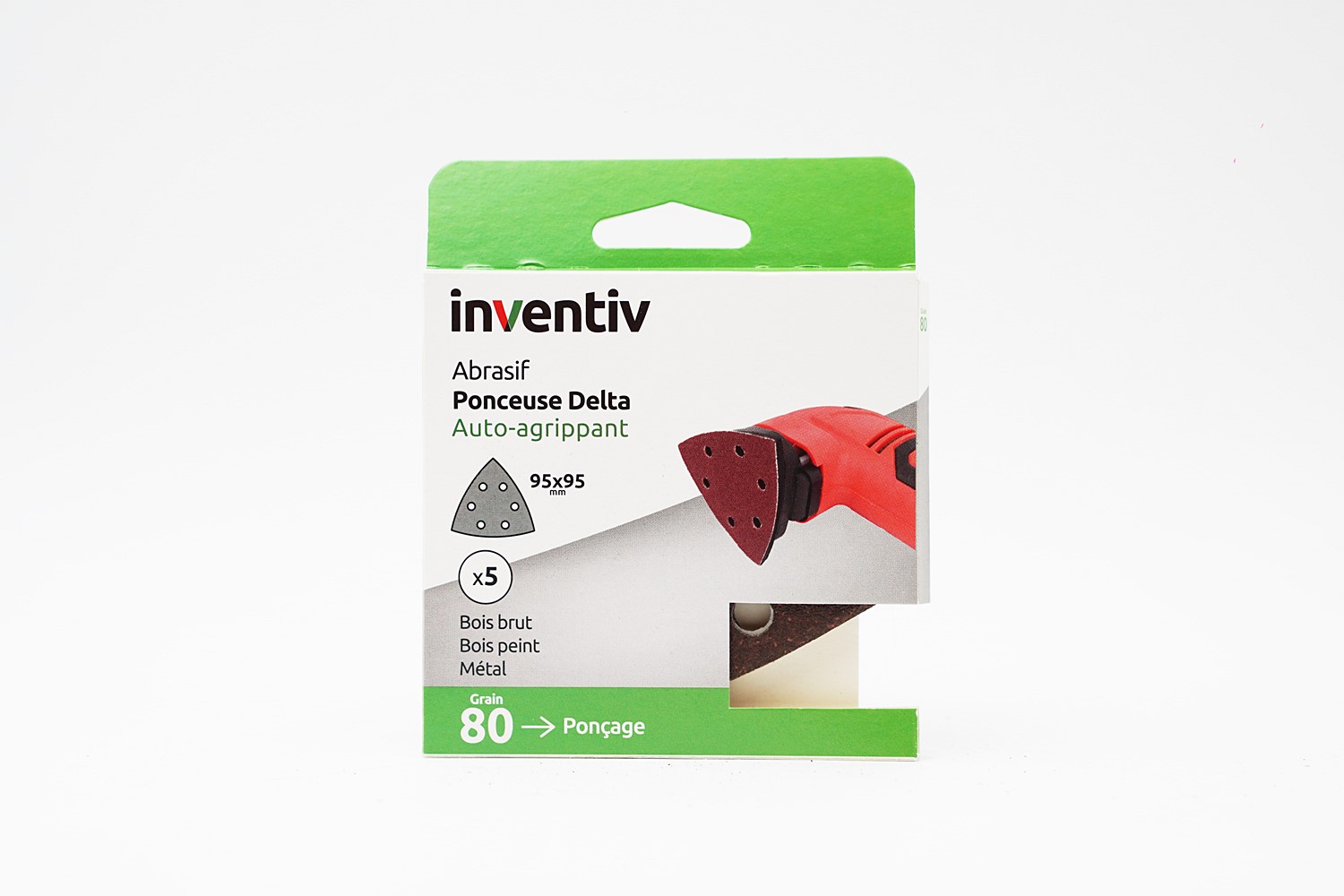 5 patins Delta 95x95mm grains 80 - INVENTIV